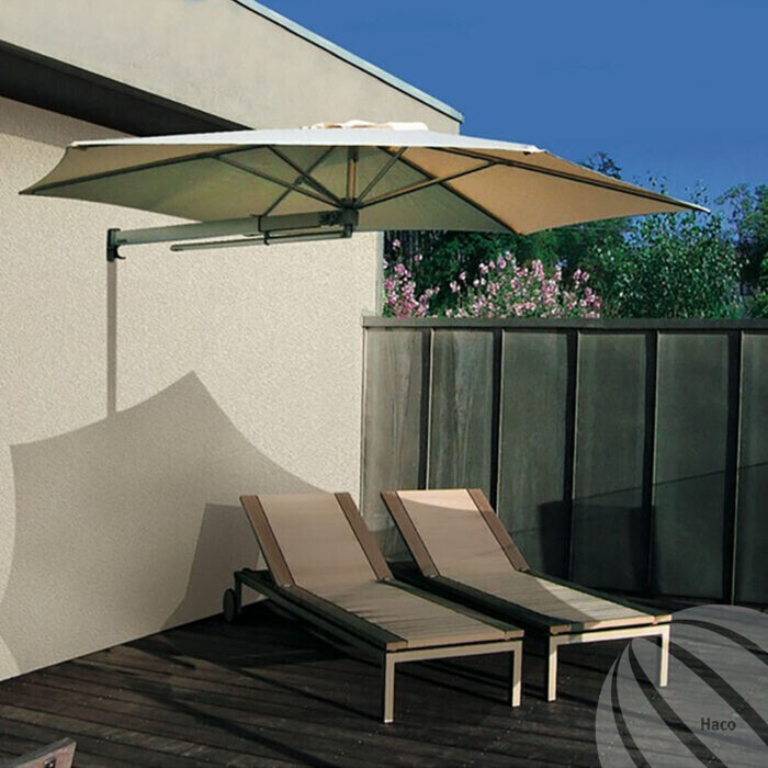 koppel Jurassic Park spuiten Parasol Ameland 260×260 - Haco Terrassen